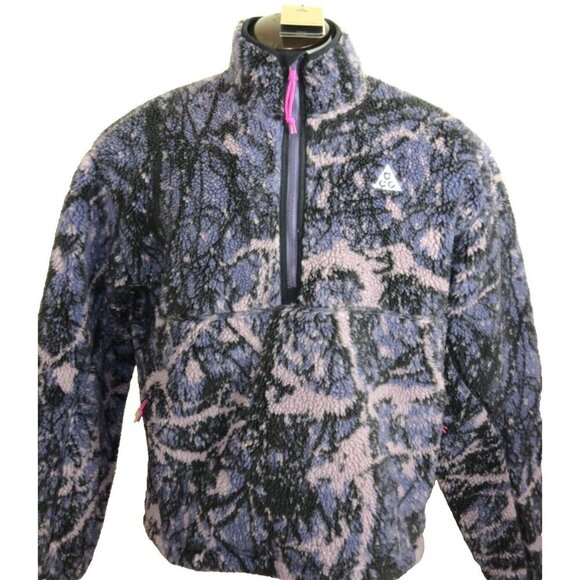 Nike Men's ACG Canwell Glacier Therma-FIT ADV Windproof 1/2 Zip Purple Black NWT - Picture 2 of 10